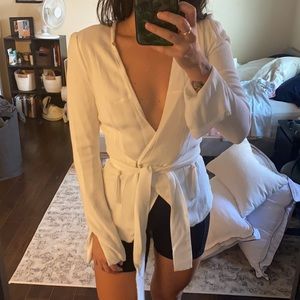 Stone Cold Fox White Tie Wrap Top